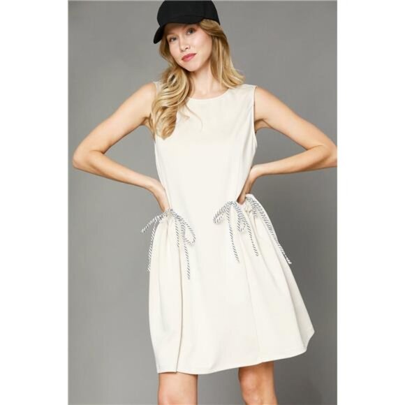 NWT Umgee Round Neck Sleeveless Tank Dress‎ with Pockets - Picture 1 of 3